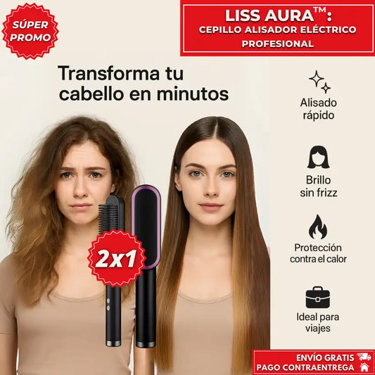 Liss-Aura™: Cepillo Alisador Electrico Profesional