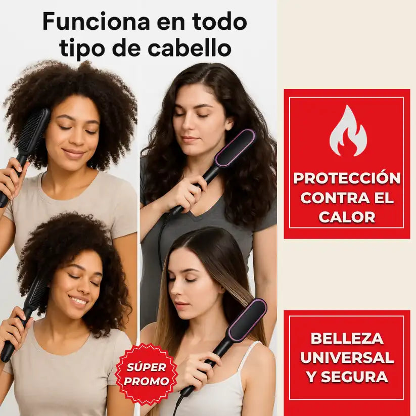 Liss-Aura™: Cepillo Alisador Electrico Profesional